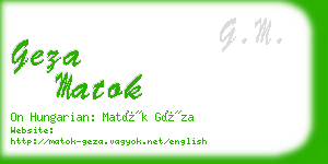 geza matok business card